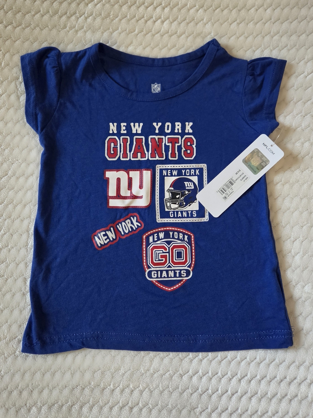 NWT NFL New York Giants Girls Royal Blue Graphic Tee